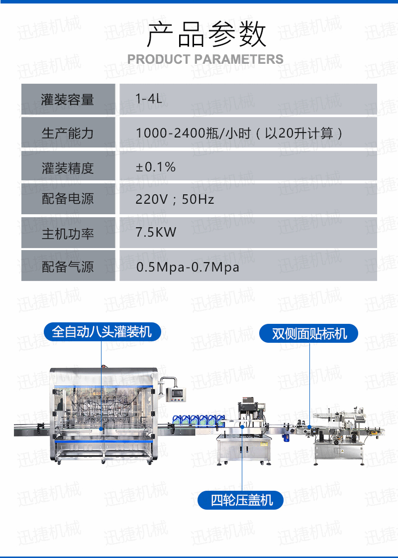 全自動八頭潤滑油灌裝生產(chǎn)線